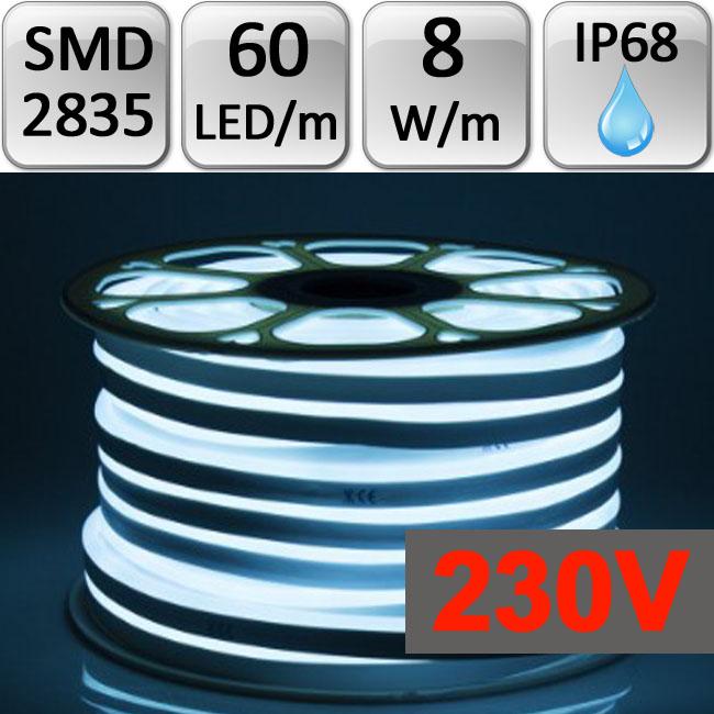 Berge LED NEON FLEX pásek 1m 230V SMD 2835 8W/m IP68 tyrkysový