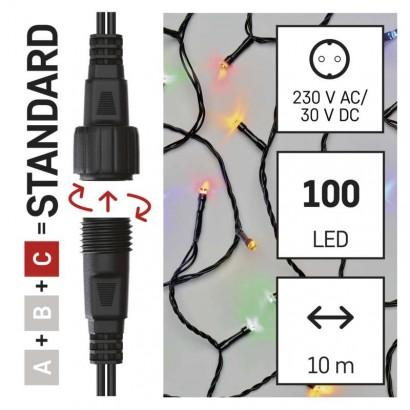 Emos Standard LED spojovací vánoční řetěz, 10 m, venkovní i vnitřní, multicolor D1AM03