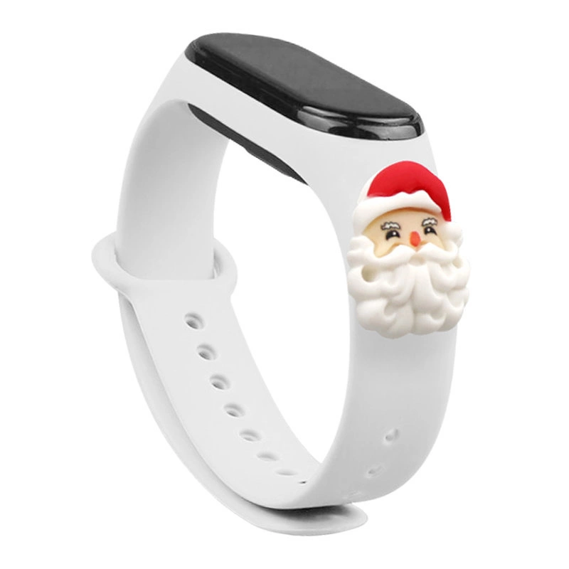 Hurtel Vánoční náramek pro Xiaomi Mi Band 4 / Mi Band 3 Vánoční silikonový náramek bílý (Santa)