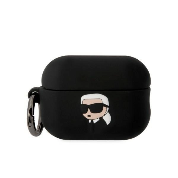 Karl Lagerfeld Silikonové pouzdro Karl Head 3D pro AirPods Pro 2 - černé