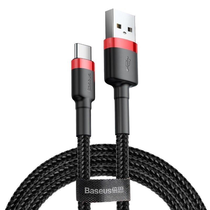 Kabel USB-C Baseus Cafule 2A 3 m (červený/černý)