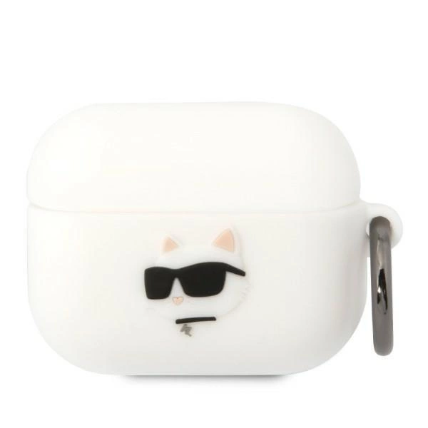 Karl Lagerfeld Silikonové pouzdro Choupette Head 3D pro AirPods Pro - bílé