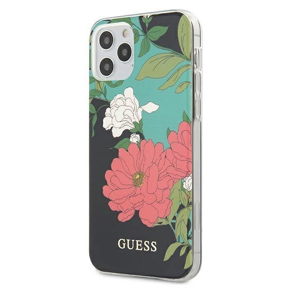 Pouzdro Guess N.1 Flower Collection pro iPhone 12 Pro Max - černé