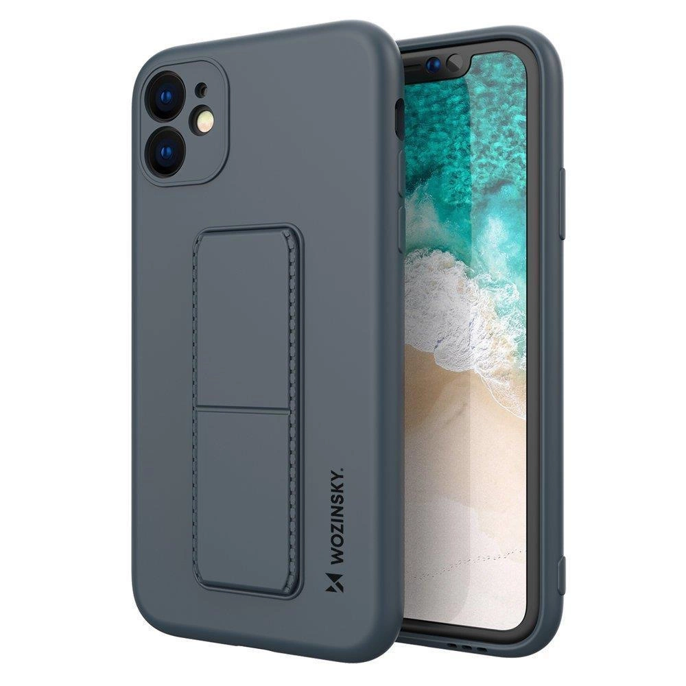 Wozinsky Kickstand Case silikonové pouzdro se stojánkem pro iPhone 11 Pro navy blue