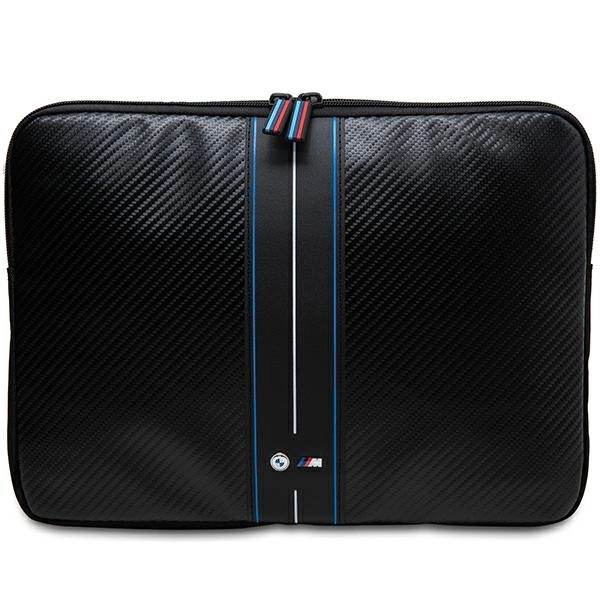 Kryt na notebook BMW Carbon & Blue Stripe 14" - černý