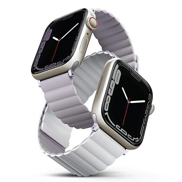 Řemínek Uniq Revix pro Apple Watch 1/2/3/4/5/6/7/8/SE/SE2/Ultra 42/44/45/49 mm - lila a bílá