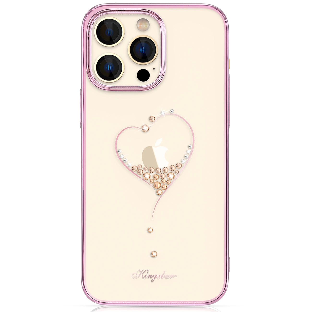 Silikonové pouzdro s krystaly Swarovski Kingxbar Wish Series pro iPhone 14 Pro - růžové