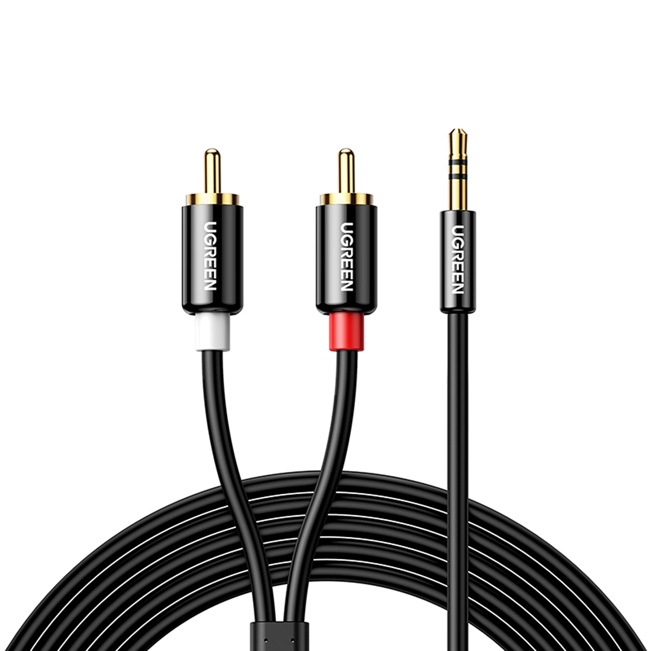 Ugreen audio kabel 3,5 mm mini jack - 2RCA 1,5 m černý (AV116)