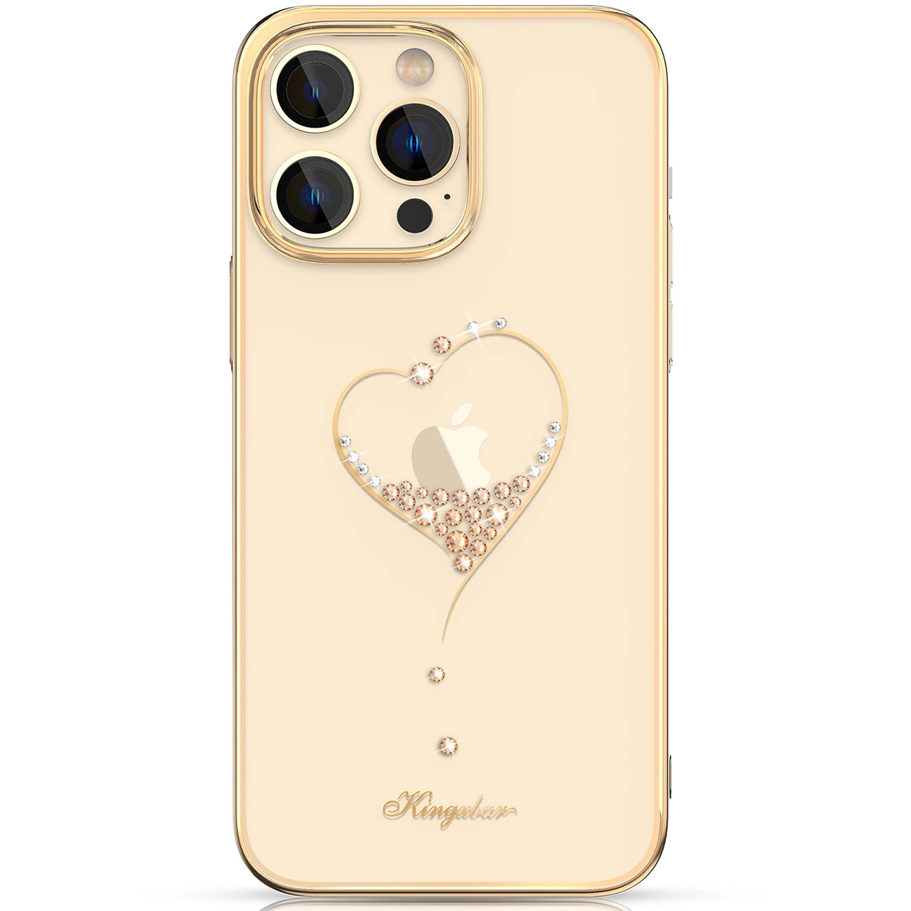 Silikonové pouzdro s krystaly Swarovski Kingxbar Wish Series pro iPhone 14 Plus - zlaté