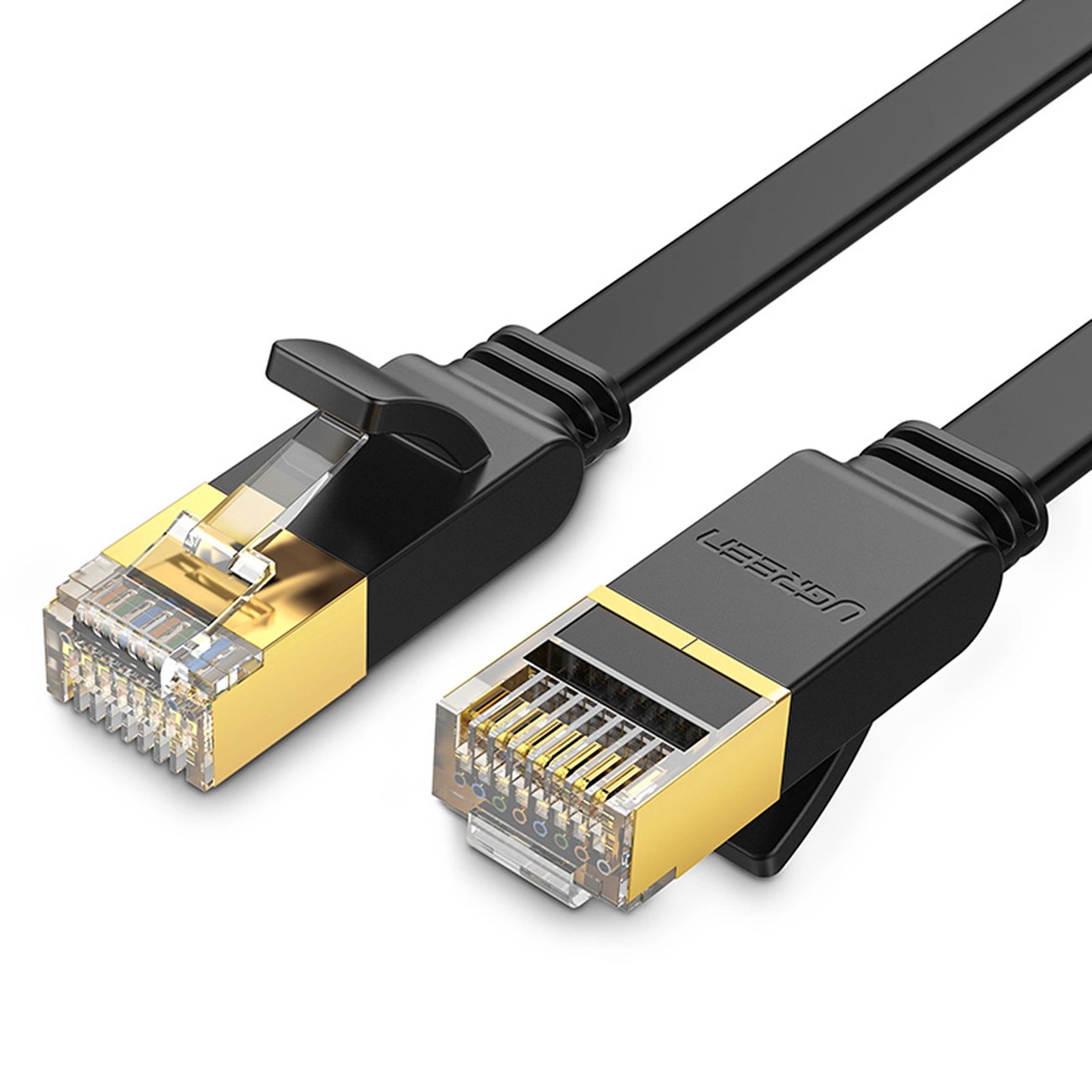Patchcord Ugreen Ethernet U/FTP Cat. 7 10Gb/s plochý 0,5 m černý (NW106)