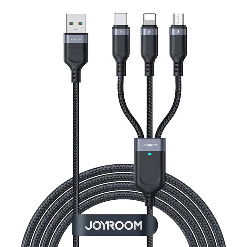 Kabel USB Joyroom S-1T3018A18 3v1 / 3,5A / 2m (černý)