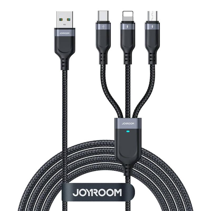 Kabel USB Joyroom S-1T3018A18 3v1 / 3,5A / 0,3 m (černý)