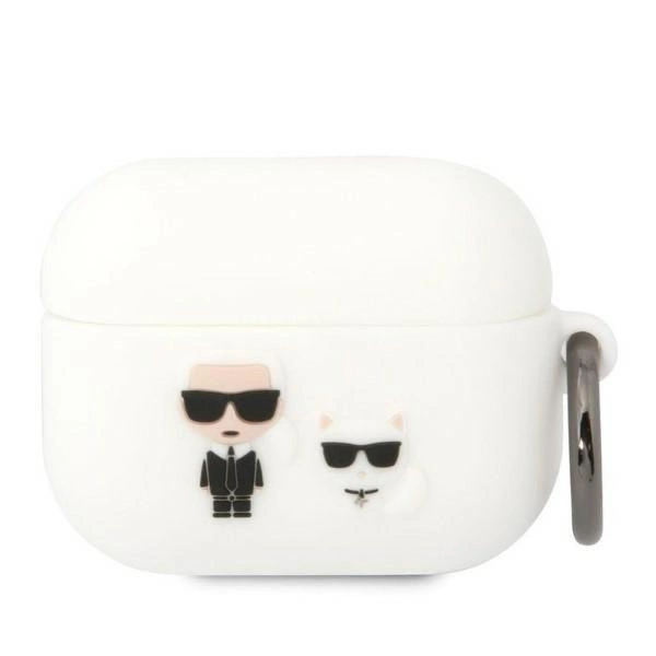 Karl Lagerfeld Silikonové pouzdro Karl&Choupette pro AirPods Pro - bílé