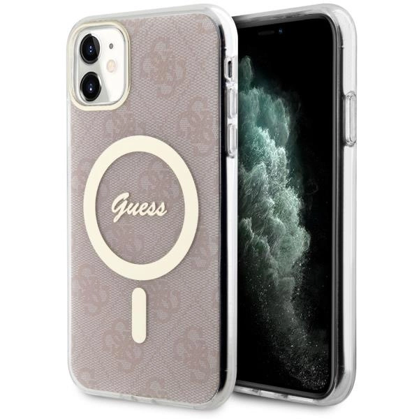 Pouzdro Guess 4G MagSafe pro iPhone 11 - růžové