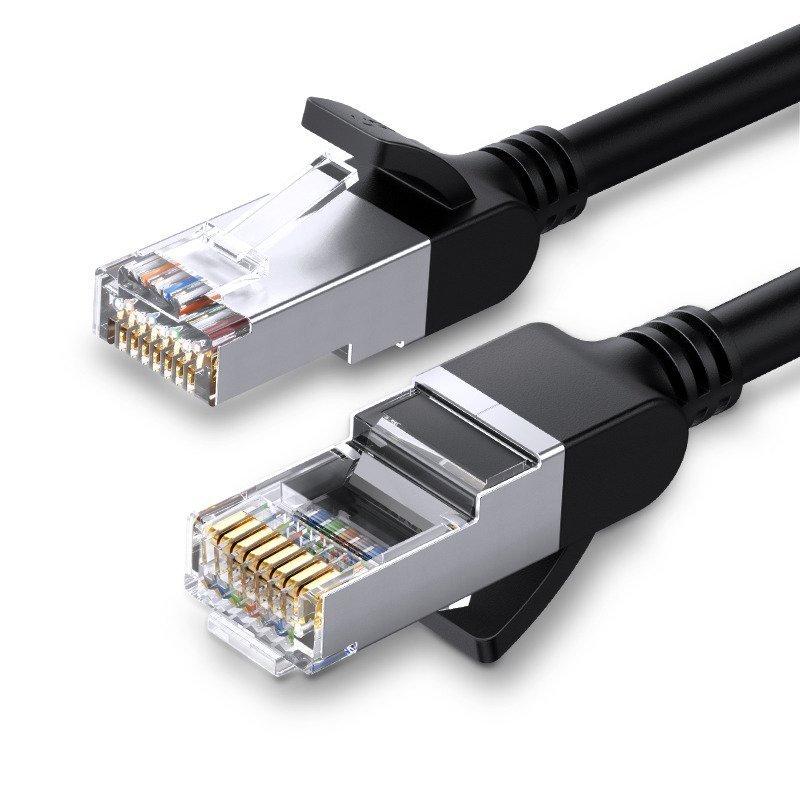 Síťový kabel UGREEN s kovovými zástrčkami, Ethernet RJ45, Cat.6, UTP, 10 m (černý)