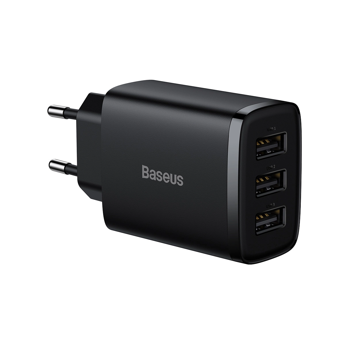 Baseus Kompaktní síťová nabíječka 3x USB 17W černá (CCXJ020101)