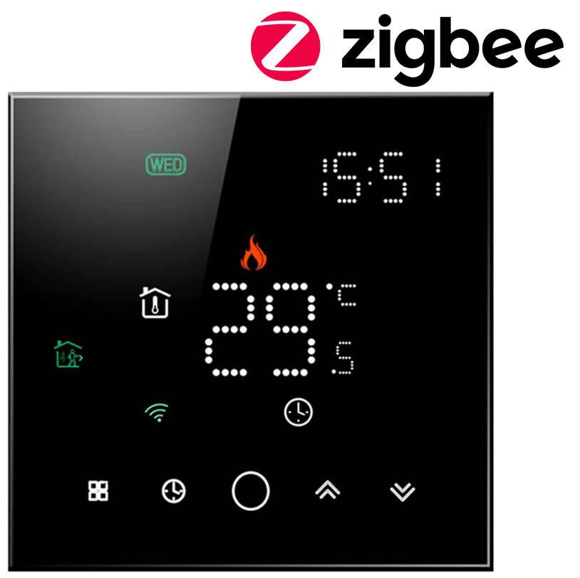 ZigBee načítací termostat 16A Black PS TUYA