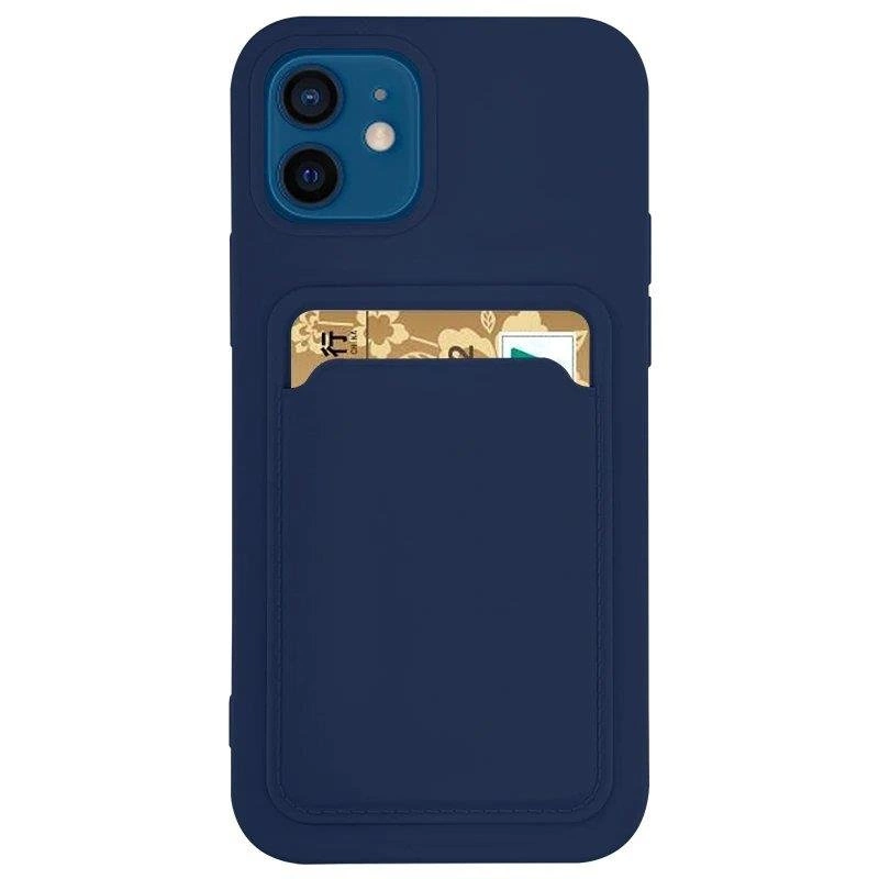 Hurtel Pouzdro na karty Silikonové peněženkové pouzdro s kapsou na doklady pro Samsung Galaxy S21+ 5G (S21 Plus 5G) navy blue