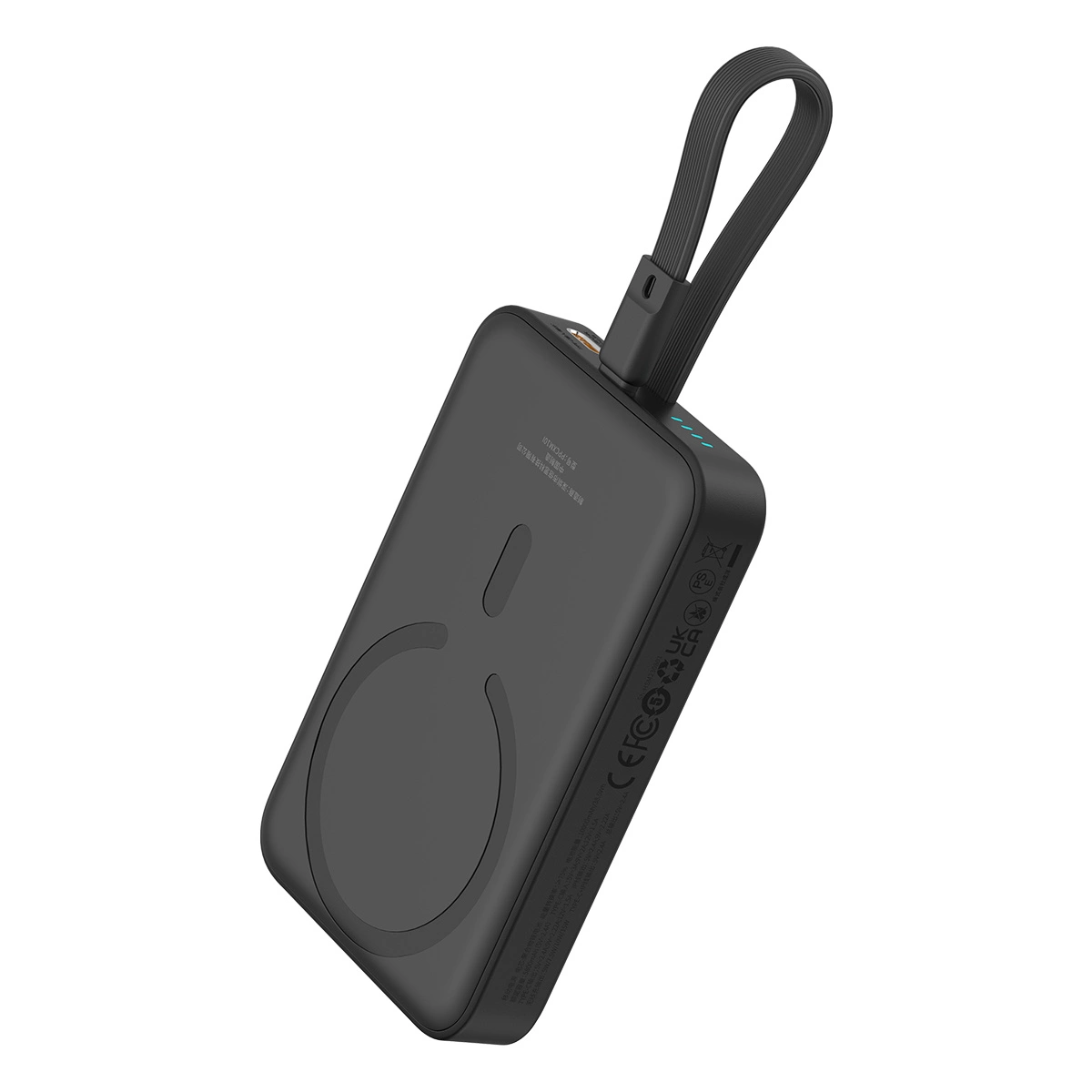 Powerbanka Baseus Magnetic Mini MagSafe 10000mAh 20W s integrovaným kabelem Lightning - černá + kabel Baseus Simple Series USB-C - USB-C 60W 0,3m