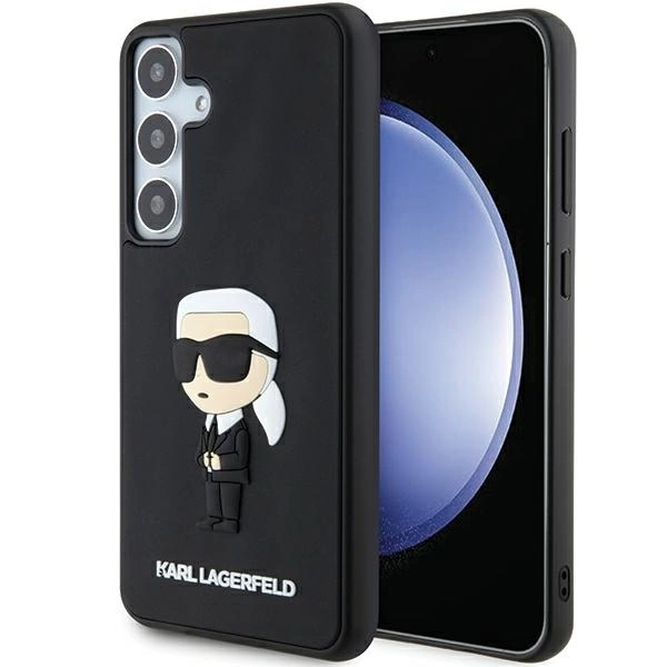 Karl Lagerfeld 3D gumové pouzdro Ikonik pro Samsung Galaxy S24 - černé