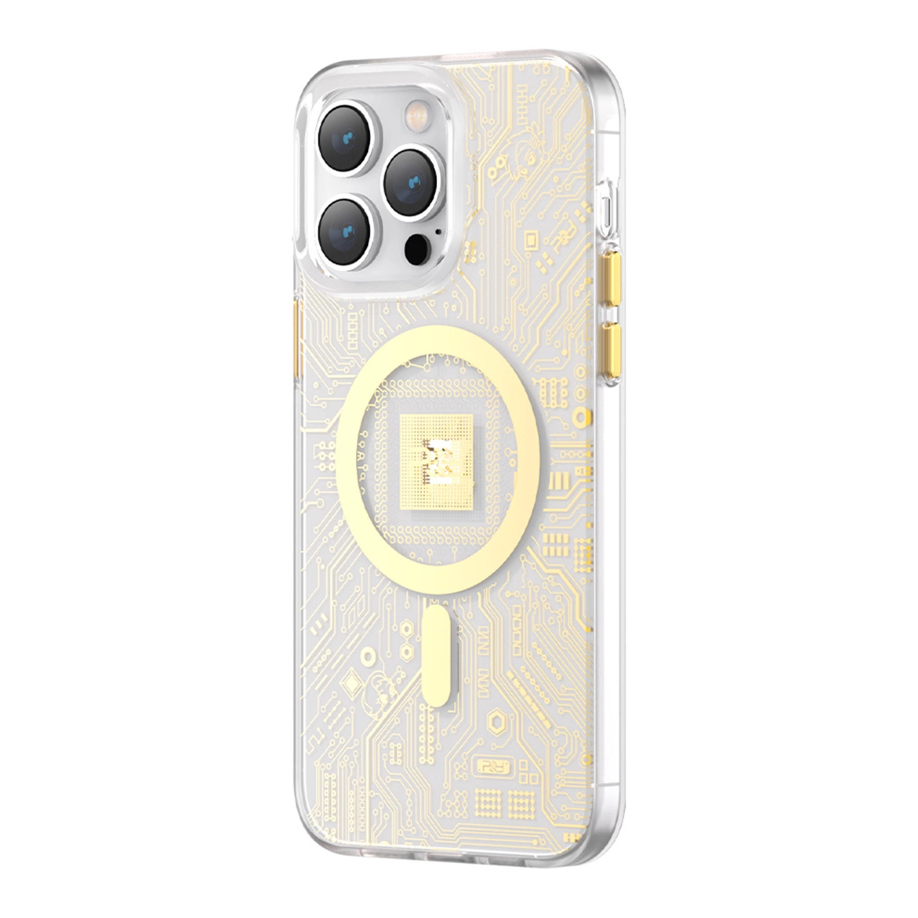 Kingxbar PQY Geek Series magnetické pouzdro iPhone 14 MagSafe zlaté