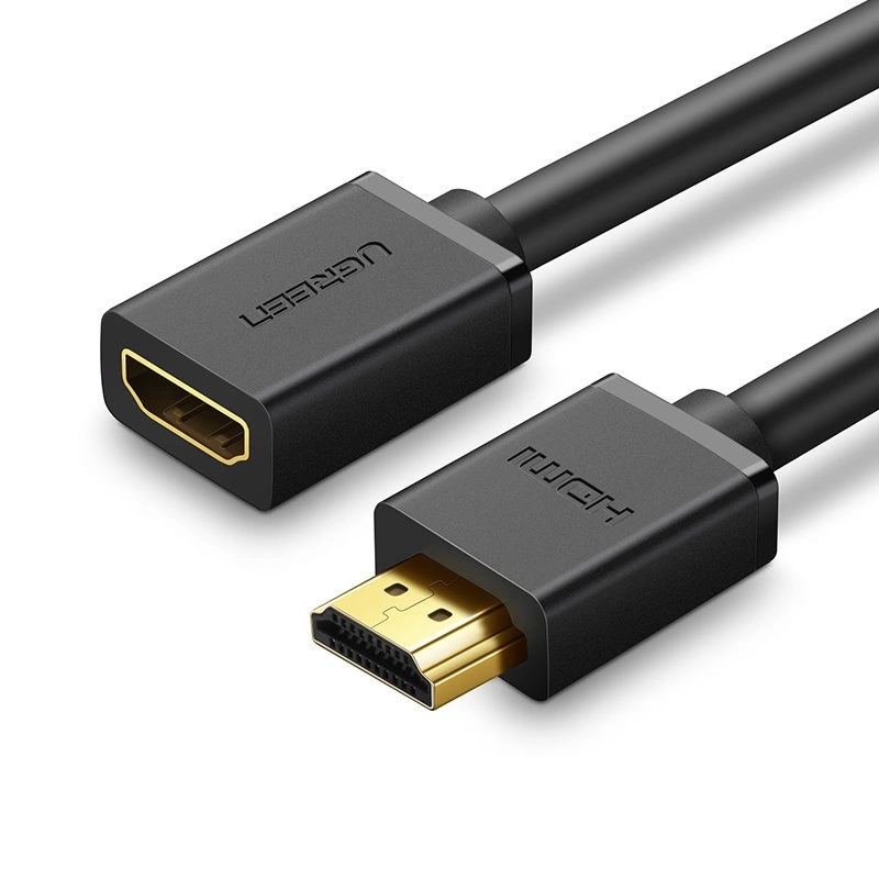 Ugreen kabelový adaptér kabel HDMI (samice) - HDMI (samec) 4K 10,2 Gb/s 340 Mhz audio ethernet 0,5 m černý (HD107 10140)
