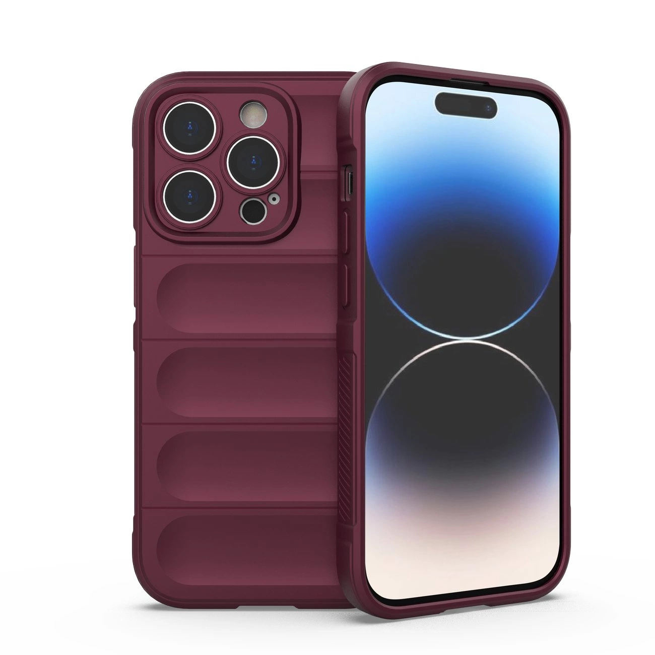 Hurtel Pouzdro Magic Shield pro iPhone 14 Pro flexibilní pancéřované pouzdro vínové barvy