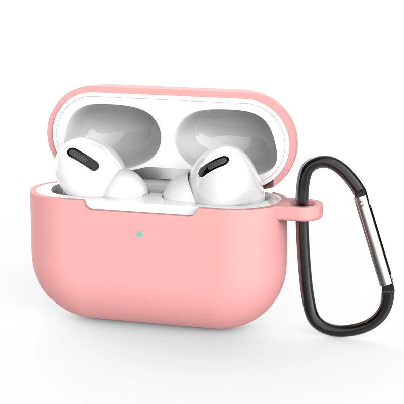 Hurtel Pouzdro pro AirPods Pro silikonové měkké pouzdro na sluchátka + přívěsek na klíče růžové (pouzdro D)