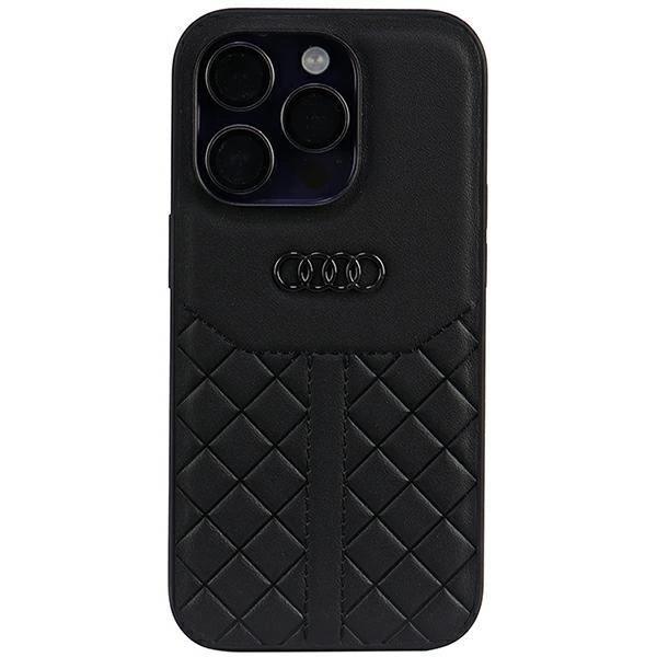 Originální kožené pouzdro Audi pro iPhone 14 Pro - černé