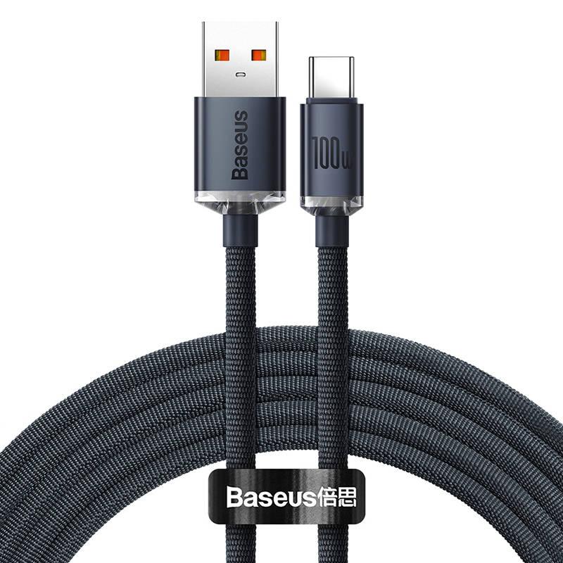 Kabel Baseus Crystal Shine z USB na USB-C, 100 W, 2 m (černý)