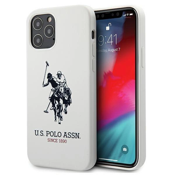Silikonové pouzdro U.S. Polo Assn. Silicone Collection pro iPhone 12 / iPhone 12 Pro - bílé