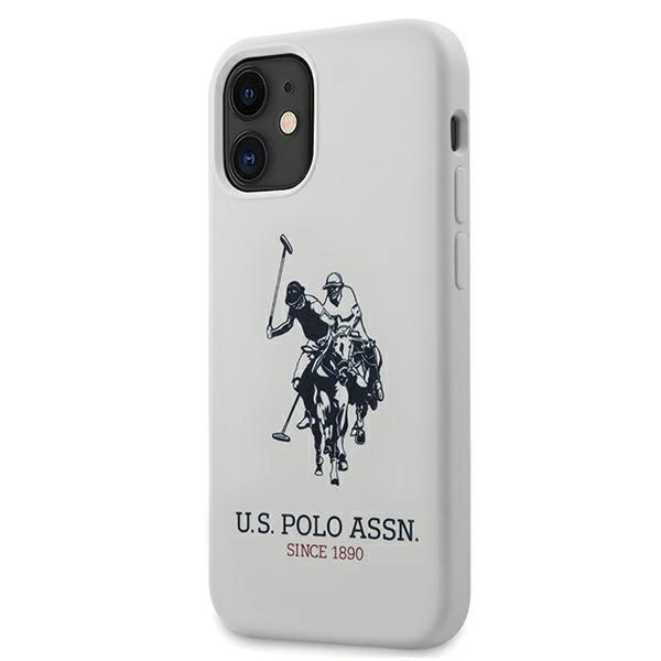 Silikonové pouzdro U.S. Polo Assn. Silicone Collection pro iPhone 12 mini - bílé