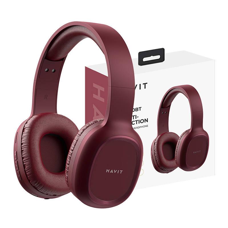 Bezdrátová sluchátka Bluetooth Havit H2590BT PRO (červená)
