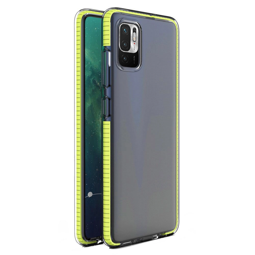 Hurtel Gelové pouzdro Spring Case s barevným rámečkem pro Xiaomi Redmi Note 10 5G / Poco M3 Pro žluté