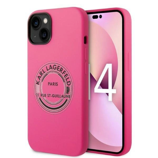 Karl Lagerfeld Silikonové pouzdro RSG pro iPhone 14 Plus - růžové