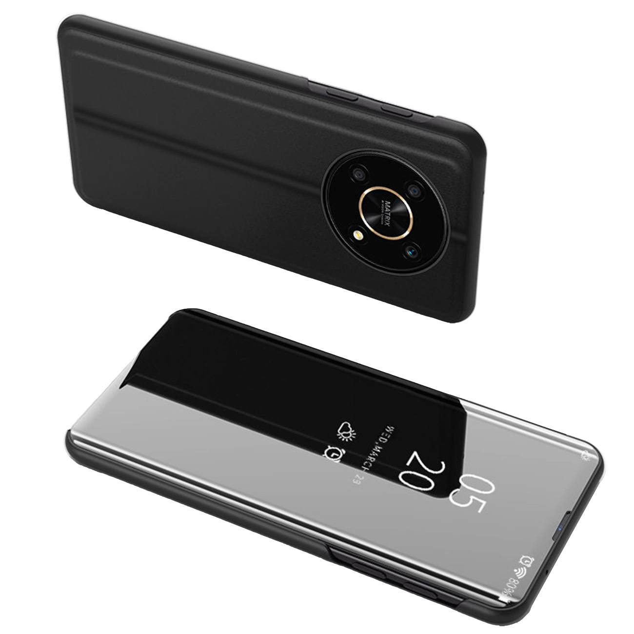 Hurtel Clear View pouzdro Honor X9 / X9 5G / X30 / Magic4 Lite flipové pouzdro černé