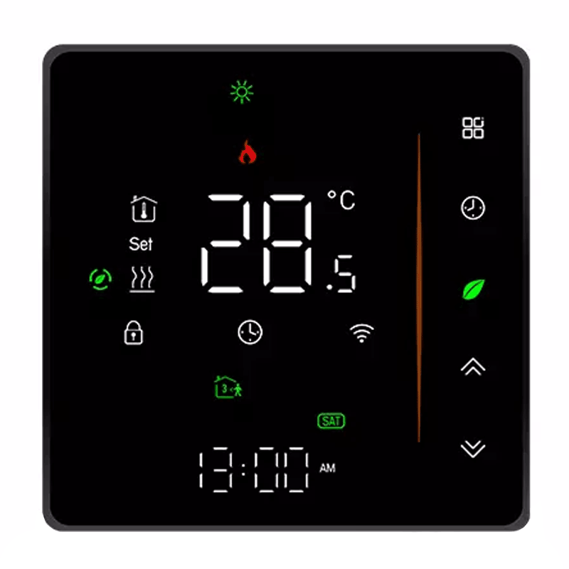TUYA 16A načítací termostat černý TR066C Wifi