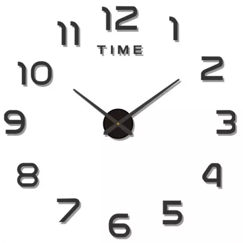 Nástěnné hodiny Diy 60 - 130 cm - černé 3D Ruhhy 19928