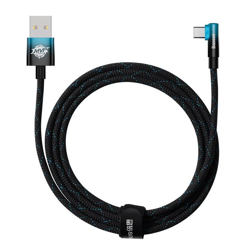 Úhlový kabel USB-C Baseus Elbow 2m 100W (černo-modrý)