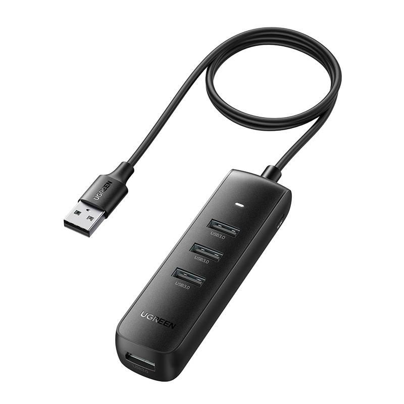 Adaptér 4 v 1 UGREEN CM416 USB na 4x USB hub 0,25 m (černý)