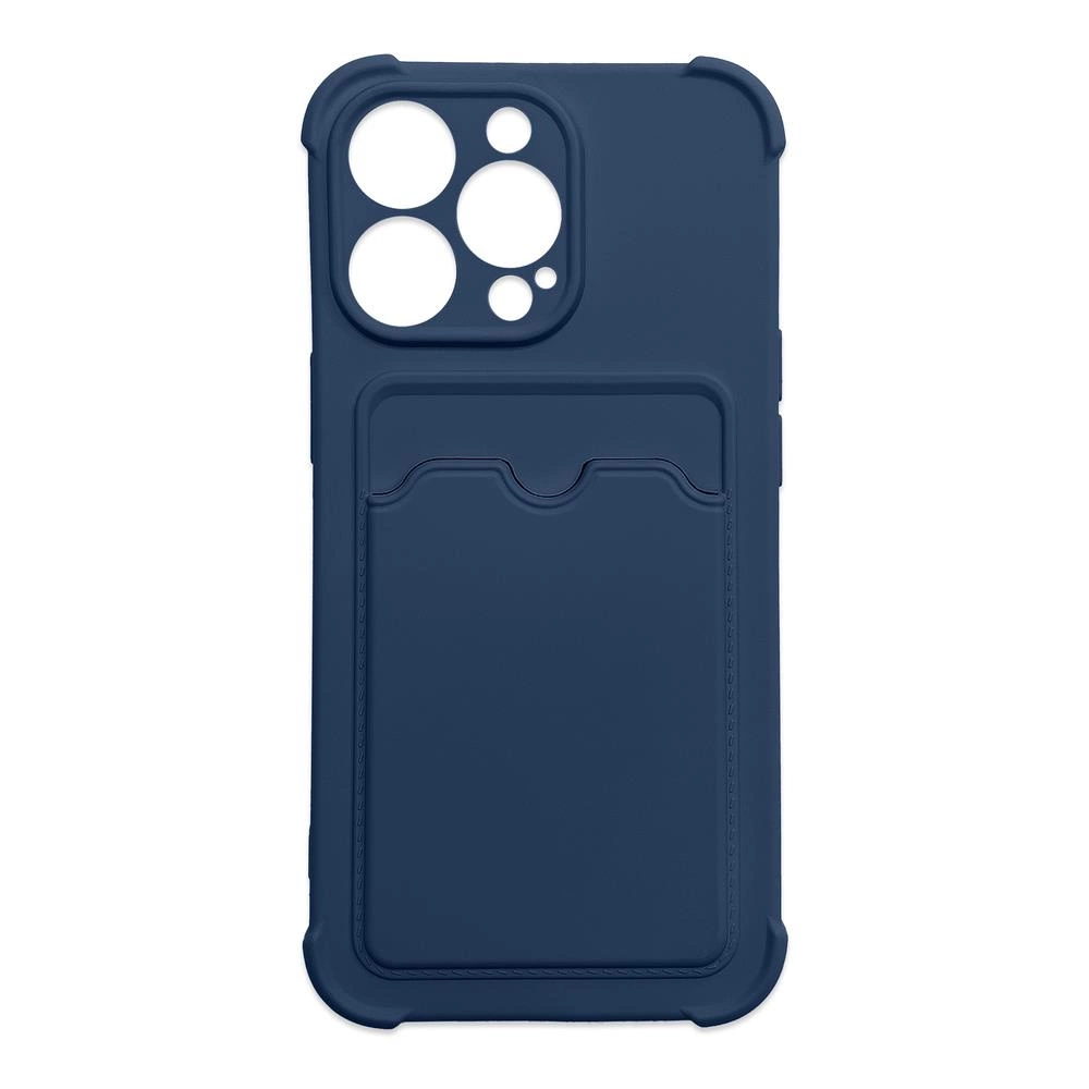 Hurtel Card Armor pouzdro pro iPhone 12 Pro card wallet silicone armor case Air Bag navy blue