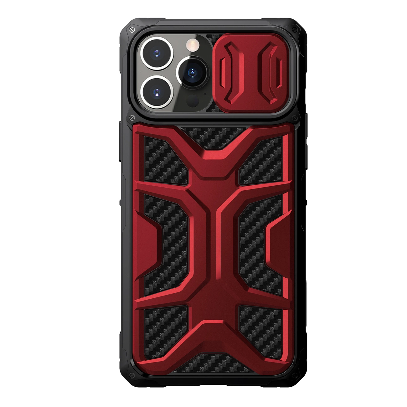 Nillkin Adventurer pouzdro pro iPhone 13 Pro Max obrněné pouzdro s krytem fotoaparátu červené