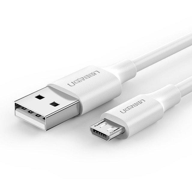 Kabel USB-Micro USB UGREEN QC 3.0 2.4A 1,5 m (bílý)