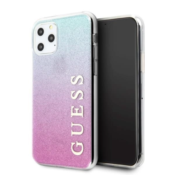 Pouzdro Guess Glitter Gradient pro iPhone 11 Pro Max - růžové a modré