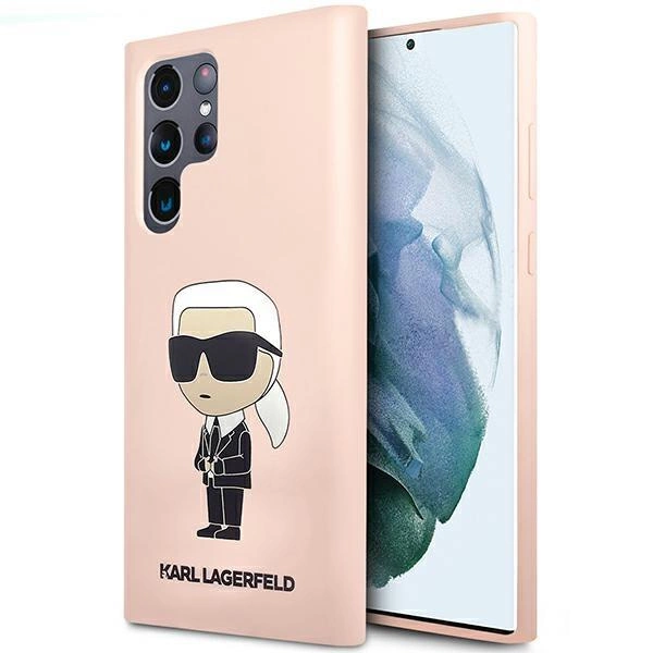 Karl Lagerfeld Silikonové pouzdro Ikonik pro Samsung Galaxy S23 Ultra - růžové