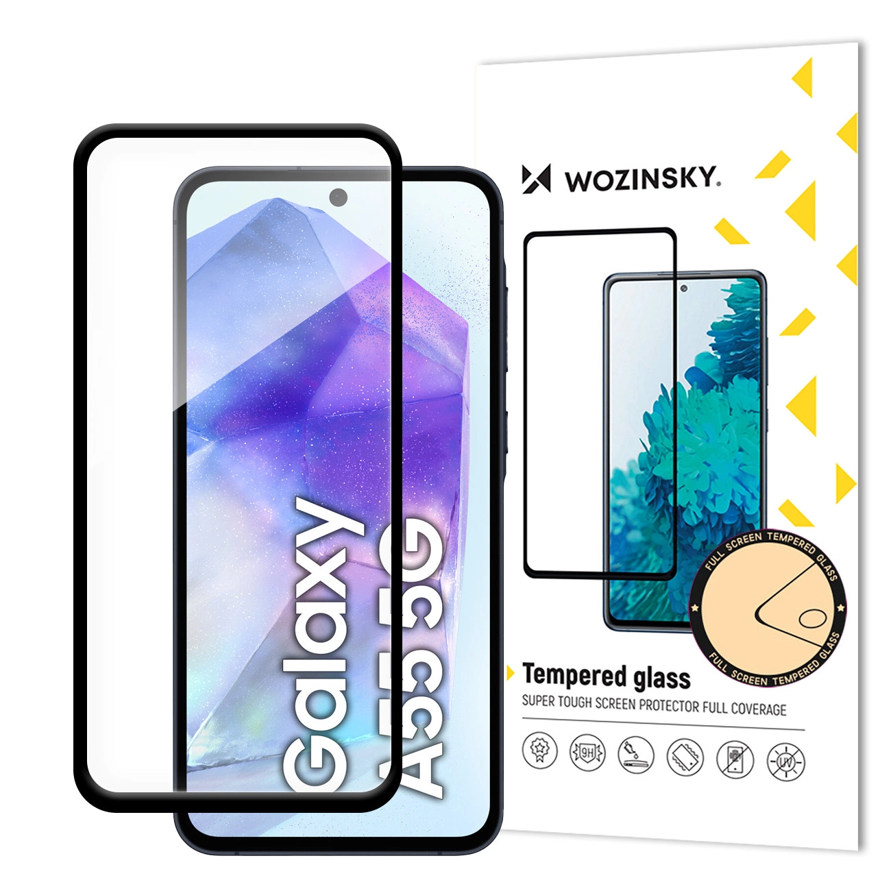 Wozinsky Tvrzené sklo Full Glue pro Samsung Galaxy A55 s černým rámečkem