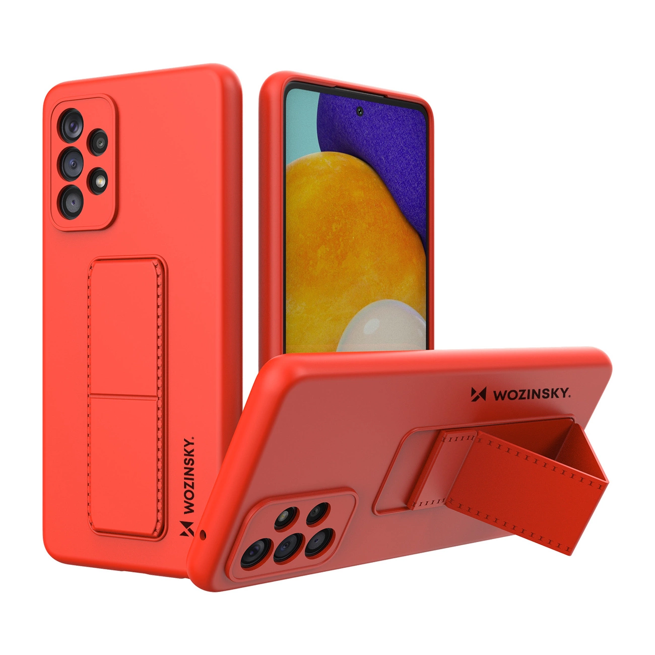 Wozinsky Kickstand Case silikonové pouzdro se stojánkem Samsung Galaxy A73 červené