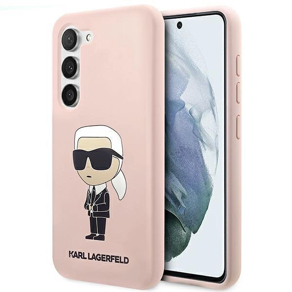 Karl Lagerfeld Silikonové pouzdro Ikonik pro Samsung Galaxy S23+ - růžové