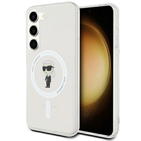 Pouzdro Karl Lagerfeld IML Ikonik MagSafe pro Samsung Galaxy S23 - transparentní