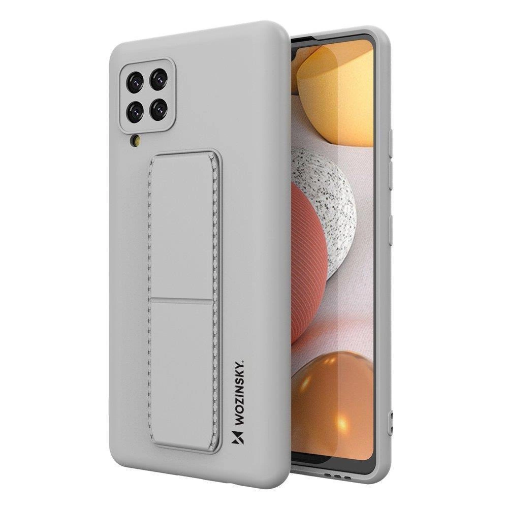 Wozinsky Kickstand Case silikonové pouzdro se stojánkem Samsung Galaxy A42 5G šedé